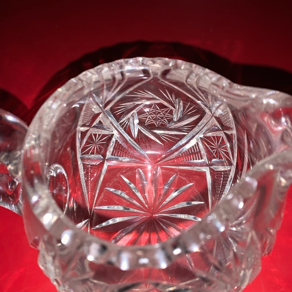 American Brilliant Period Cut Glass Creamer & Sugar Bowl - Picture 11 of 16